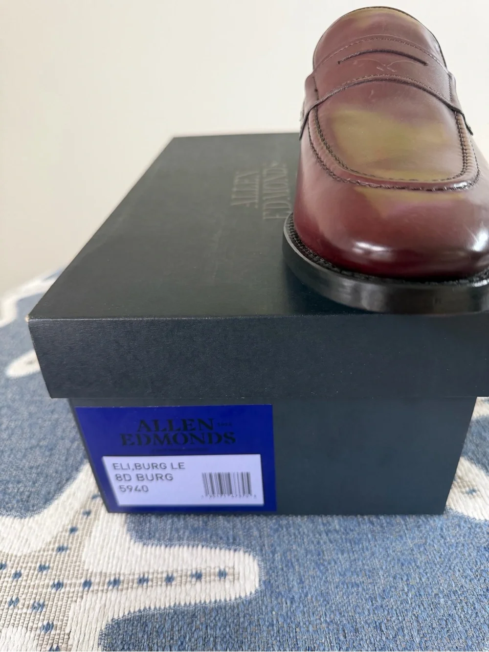 Allen Edmonds Men's Burgundy Leather Penny Loafers